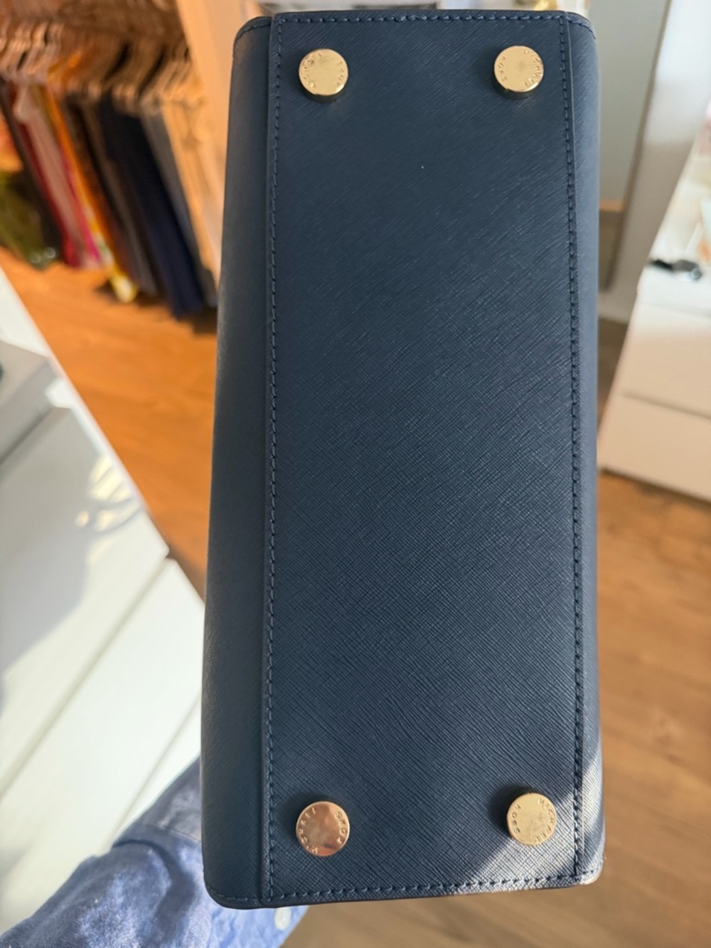 Michael Kors Navy Selma Saffiano Leather Satchel - Picture 4 of 4